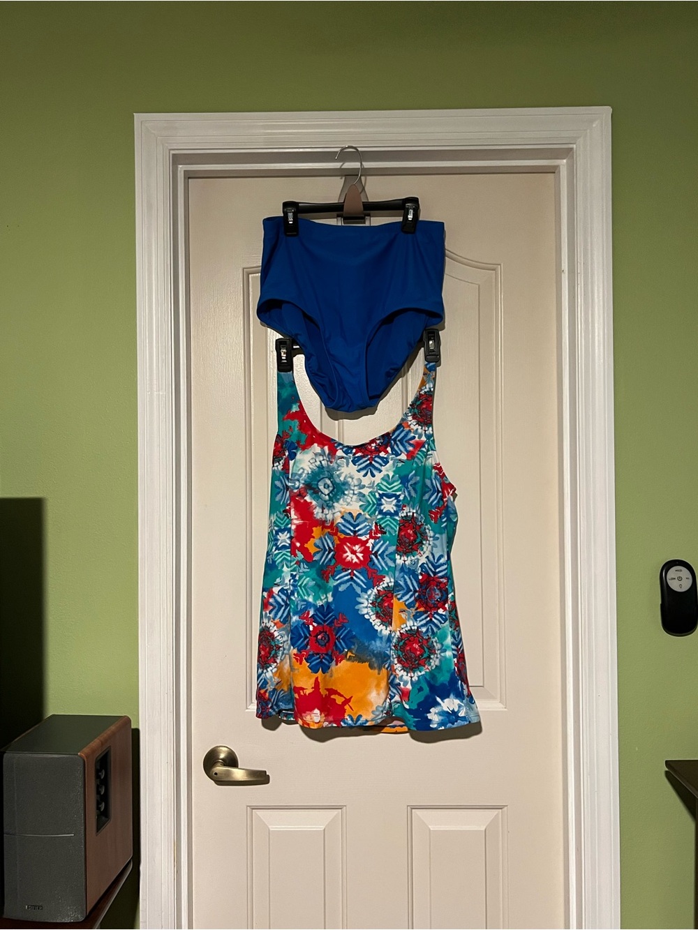 🔥 Island Company Multicolor Floral Tankini Top with Bright Blue Lining